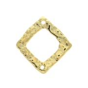 Distanziatore rombo martellato vuoto 2 fori 20x19mm - Dorato con oro fino x1