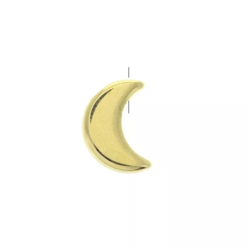 Perlina di metallo mezzaluna 11.5x8 mm - Dorato con oro fino x1