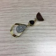 Pendente triangolo vuoto 28x20.5 mm in ottone - Dorato x1