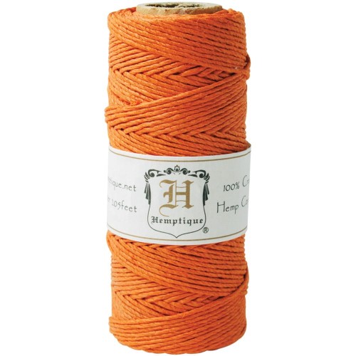 Bobina di 62 metri filo di canapa Hemp Cord 1.1 mm Orange