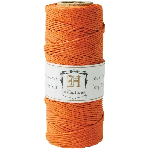 Bobina di 62 metri filo di canapa Hemp Cord 1.1 mm Orange