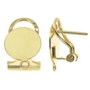 Orecchini clip con perno chiuso per orecchie forate - 12 mm Dorato oro fino x2|raw }}
