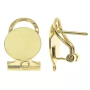 Orecchini clip con perno chiuso per orecchie forate - 12 mm Dorato oro fino x2