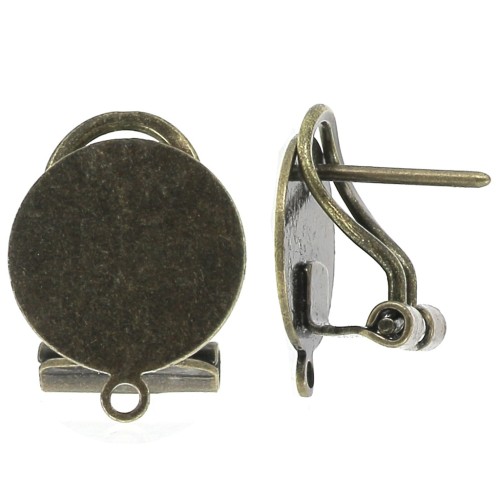 Orecchini clip con perno chiuso per orecchie forate - 12 mm Bronzo x2