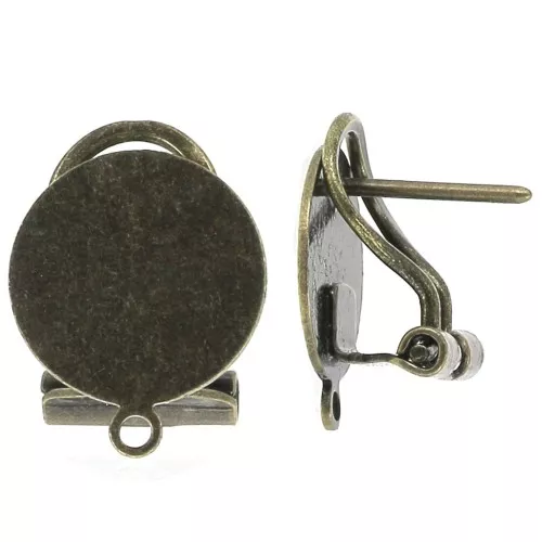 Orecchini clip con perno chiuso per orecchie forate - 12 mm Bronzo x2