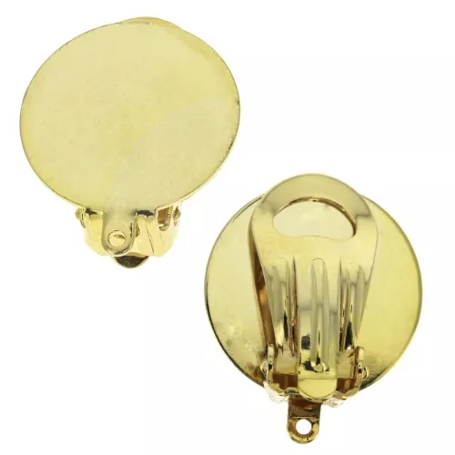 Orecchini clip con perno chiuso per le orecchie non forate- 18 mm Dorato oro fix2