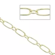 Catena maglia forçat alternata (1x1) 3 mm - Dorato con oro fino x1m
