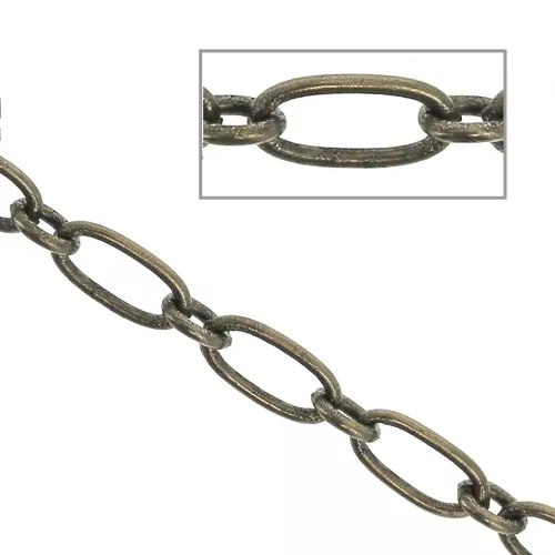 Catena maglia forçat alternata (1x1) 3 mm - Bronzo x1m