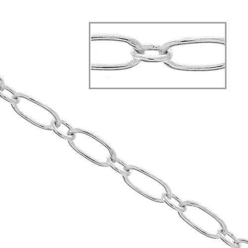 Catena maglia forçat alternata (1x1) 3 mm - Argentato x1m