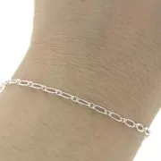 Catena maglia forçat alternata (1x1) 3 mm - Argentato x1m