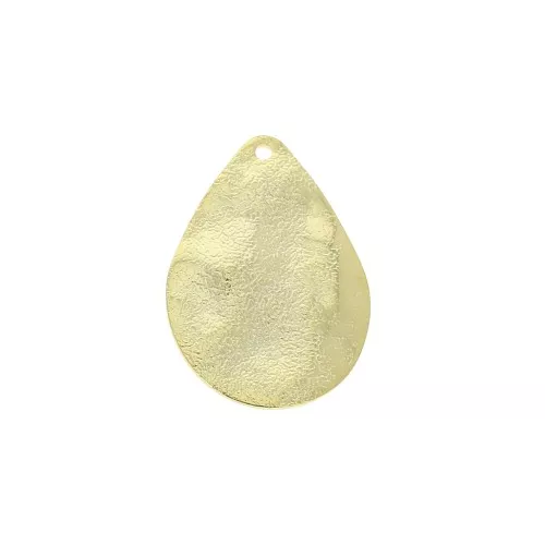 Sequin goccia spiegazzati in ottone 20x14 mm - Dorato con oro fino x1