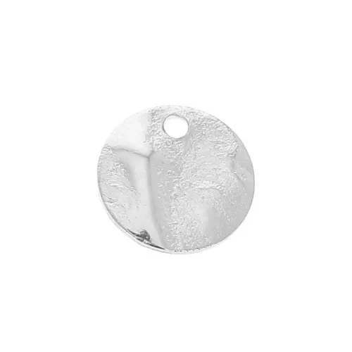 Sequins pastilles spiegazzati in ottone 8 mm - Argentato x10