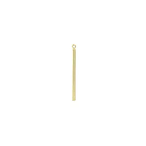 Pendente a barra rotonda con anello in ottone 33x2 mm - Dorato con oro fino x1