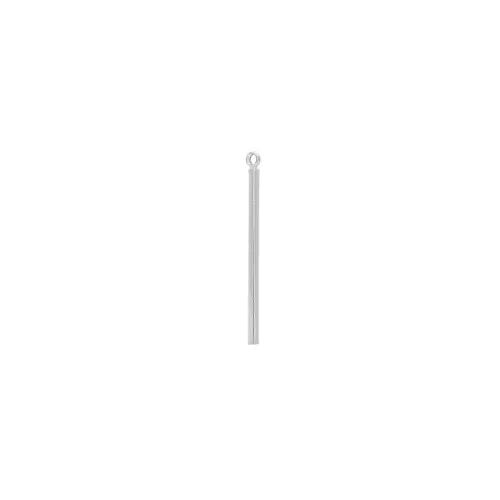 Pendente a barra rotonda con anello in ottone 33x2 mm - Rodiato x1