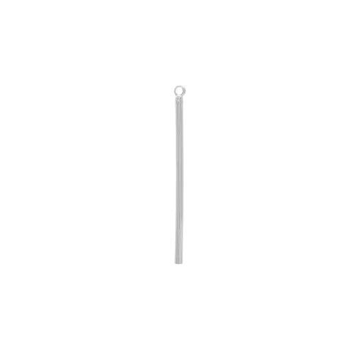 Pendente a barra rotonda con anello in ottone 43x2 mm - Rodiato x1