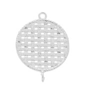 Distanziale rotondo a 2 anelli con effetto vimini 27x20 mm - Rodiato x1|raw }}