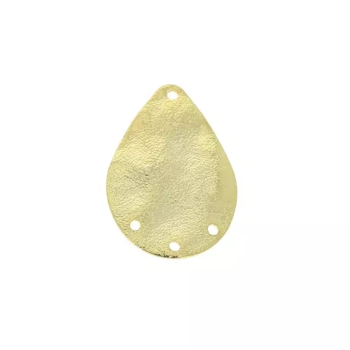 Distanziatore forma di goccia multi-foro 20x14 mm - Dorato con oro fino x1