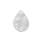 Distanziatore stropicciato forma di goccia multi-foro 20x14 mm - Rodiato x1|raw }}