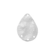 Distanziatore stropicciato forma di goccia multi-foro 20x14 mm - Rodiato x1