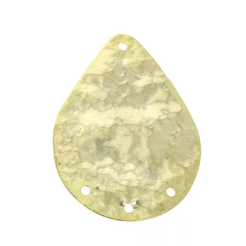 Pendente forma di goccia multi-foro 30.5x22.5 mm - Dorato con oro fino x1