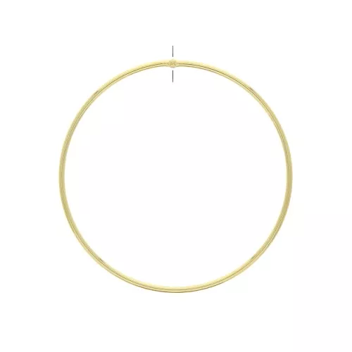 Ciondolo cerchio forato in ottone 56 mm - Dorato con oro fino x1