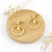 Ciondolo cerchio forato in ottone 56 mm - Dorato con oro fino x1