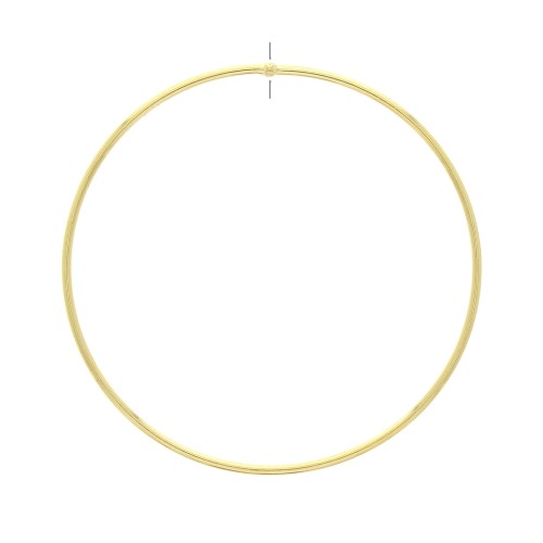 Ciondolo cerchio forato in ottone 64 mm - Dorato con oro fino x1