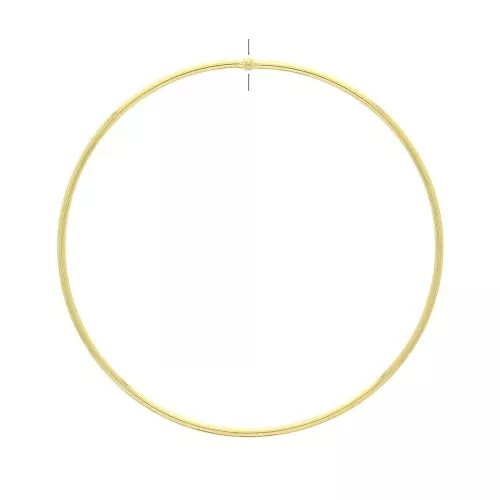 Ciondolo cerchio forato in ottone 64 mm - Dorato con oro fino x1