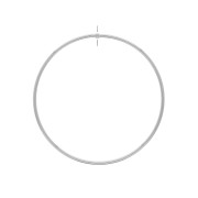 Ciondolo cerchio forato in ottone 56 mm - Rodiato x1