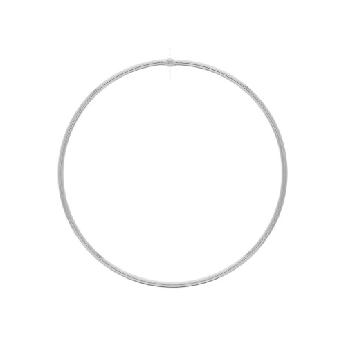 Ciondolo cerchio forato in ottone 56 mm - Rodiato x1