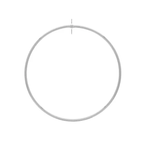Ciondolo cerchio forato in ottone 56 mm - Rodiato x1