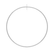 Ciondolo cerchio forato in ottone 64 mm - Rodiato x1