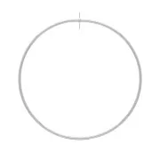 Ciondolo cerchio forato in ottone 64 mm - Rodiato x1