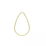 Ciondolo goccia forato in ottone 43x30 mm - Dorato con oro fino x1