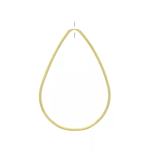 Ciondolo goccia forato in ottone 56.5x38 mm - Dorato con oro fino x1