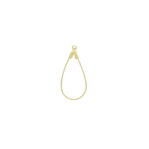 Orecchini a goccia 31x15 mm - Dorato con oro fino x2