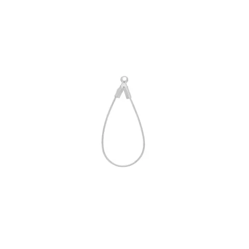 Gancio per orecchini a goccia 31x15 mm - Rodio x2