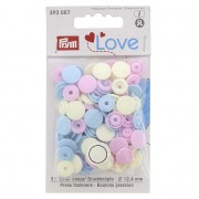 30 bottoni a pressione in plastica  Color Snaps 12.4mm Blu chiaro/Lilas/Ecru|raw }}