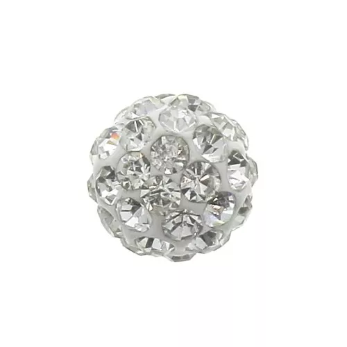 Perlina semi forata plastilina strass coreano 6 mm - Crystal x1