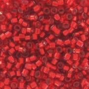 Miyuki Delica 11/0 DB0602 - Rosso con bordi argentati, tinto x 100 g