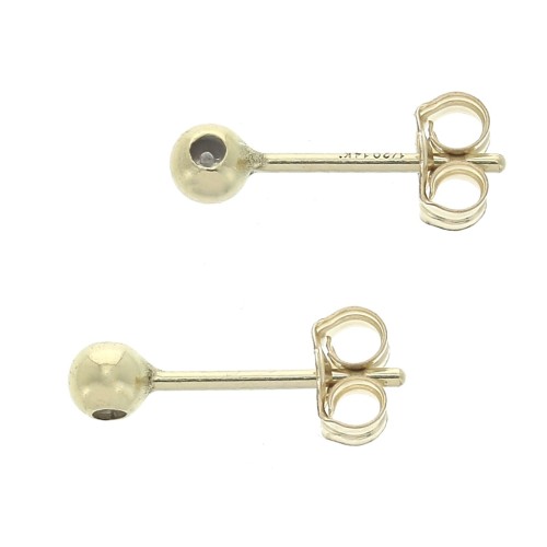 Orecchini a palla 3 mm con stoppeur Gold filled x2