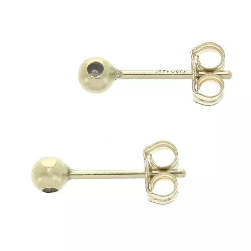 Orecchini a palla 3 mm con stoppeur Gold filled x2