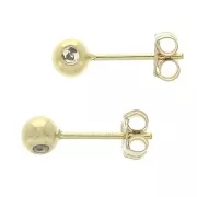 Orecchini a palla 4 mm con stoppeur Gold filled x2