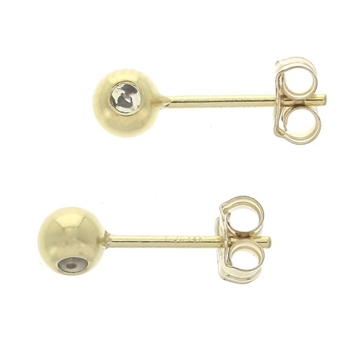 Orecchini a palla 4 mm con stoppeur Gold filled x2