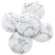 Cabochon rotondo 25mm Howlite x1