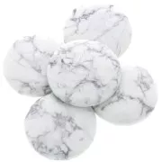 Cabochon rotondo 25mm Howlite x1