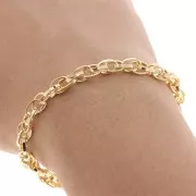 Catena maglia ovale mm. 7.5x4.5 Dorato con oro fino x m. 1