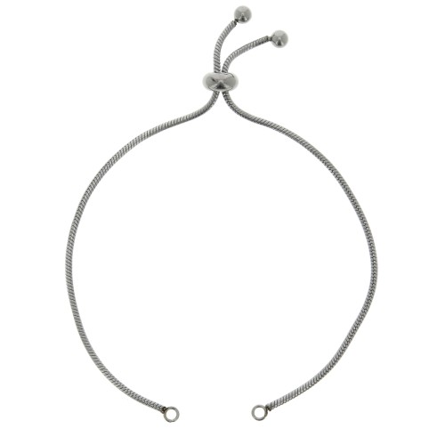 Bracciale regolabile per distanziatore - maglia serpentino 22cm - Acciaio inox x1