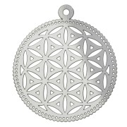 Pendente leggero traforato - Fiore della vita 32x28 mm - Acciaio inox x1|raw }}