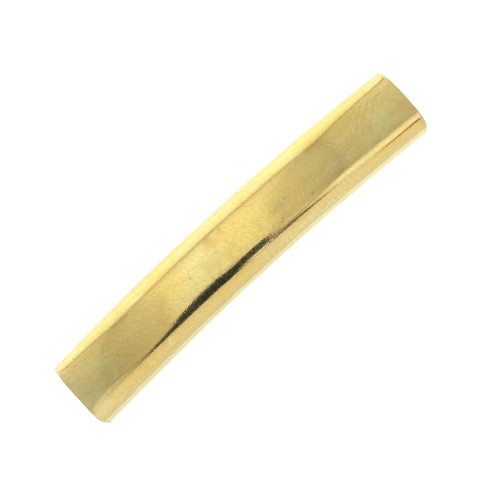 Passante tubo leggermente curvo 35x6mm ottone allacciatura 5mm - Dorato con oro fino x1